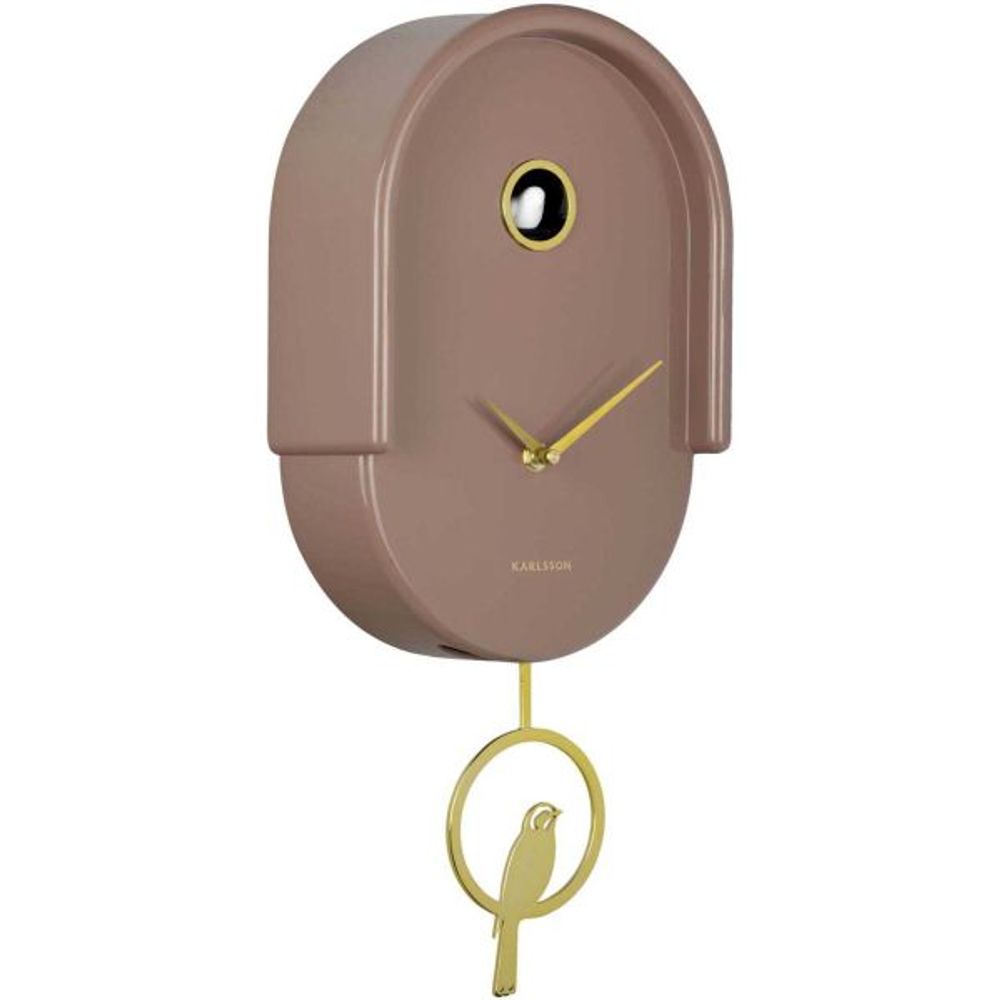 Horloge murale en abs tweet marron