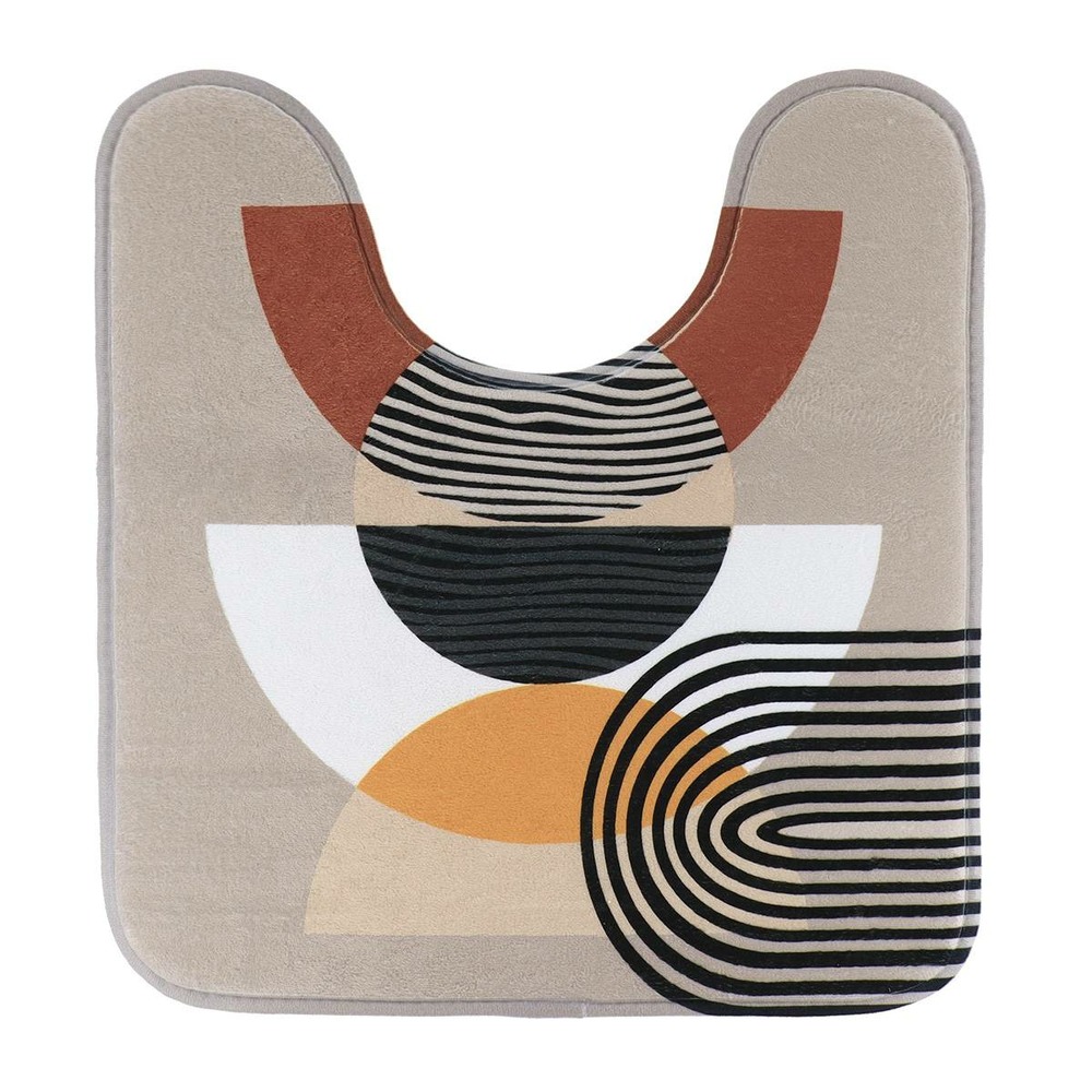 Tapis contour wc microfibre imprime 45x50 cm - trendy