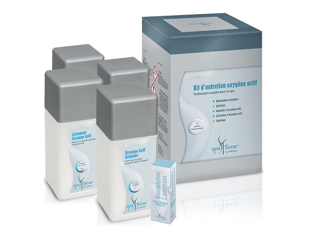 Kit complet de produits pour le traitement à l'oxygene actif - kit spa oxygene actif