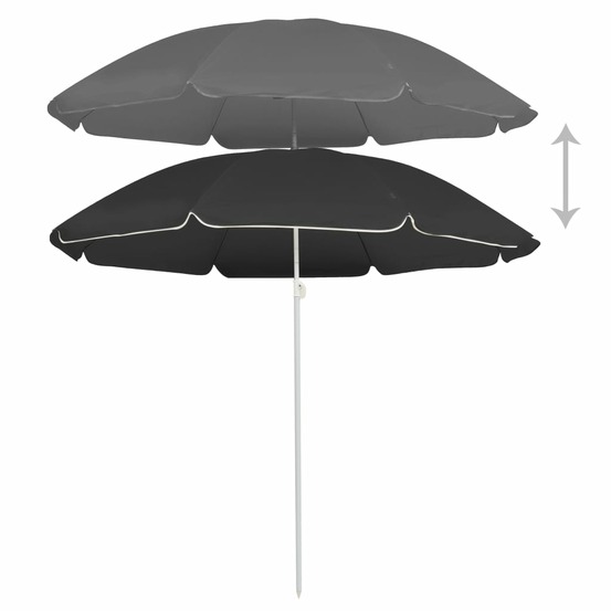 Parasol de jardin avec mât en acier anthracite 180 cm