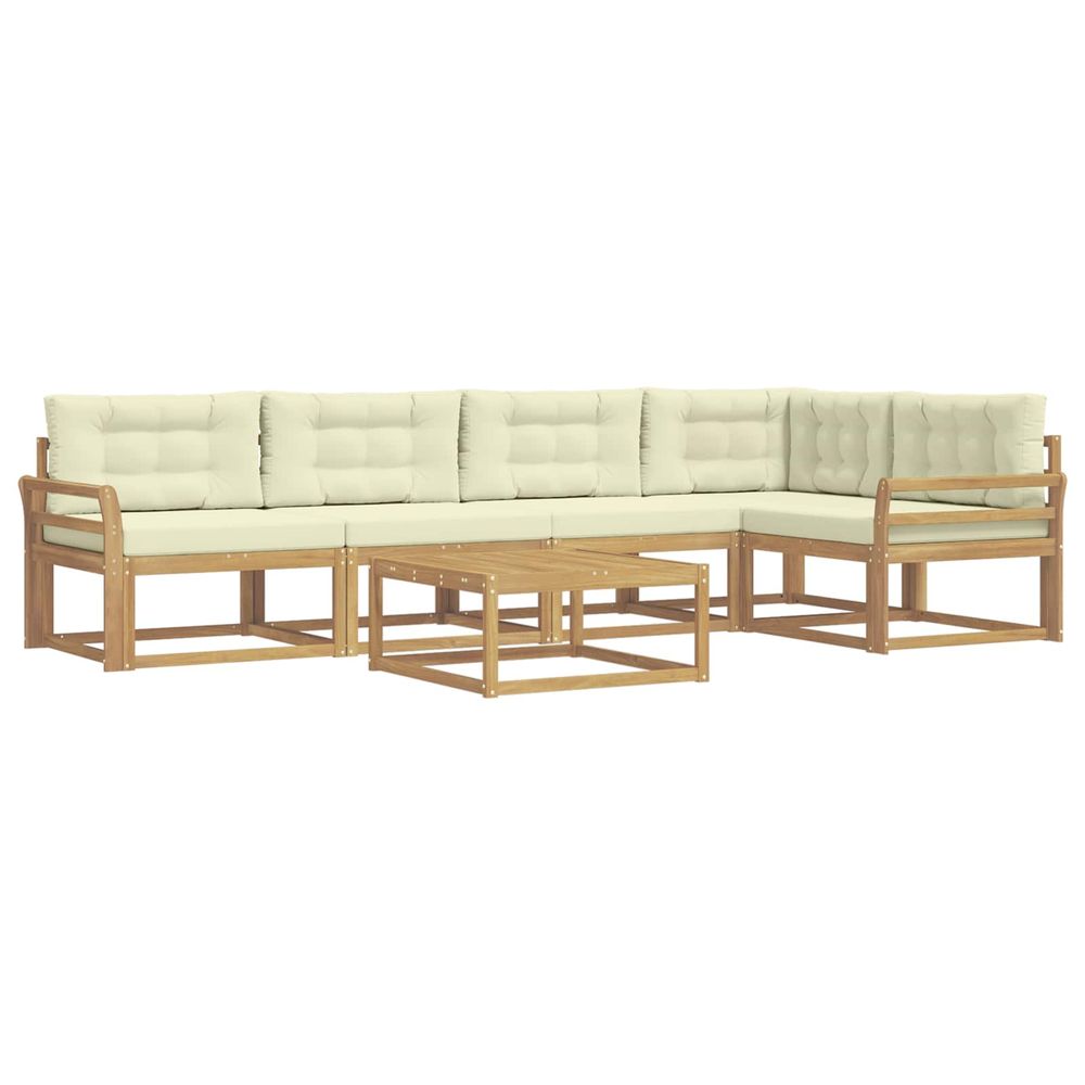 Ensemble de canapés d'extérieur 6 pc blanc et crème polyester