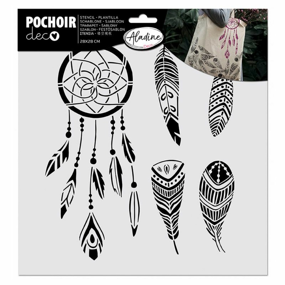 Pochoir pour textiles - plumes