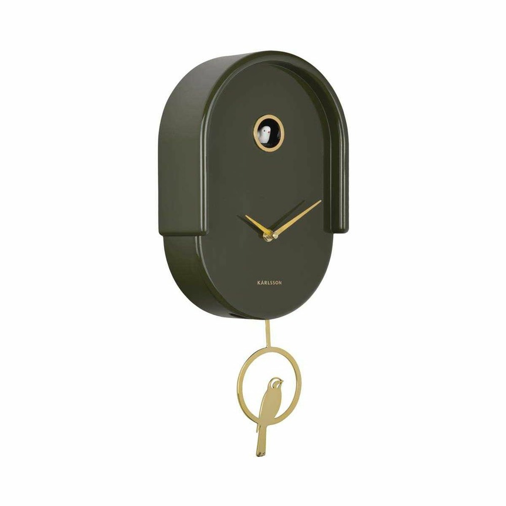 Horloge murale en abs tweet vert