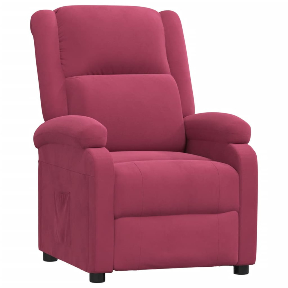 Fauteuil inclinable rouge bordeaux velours