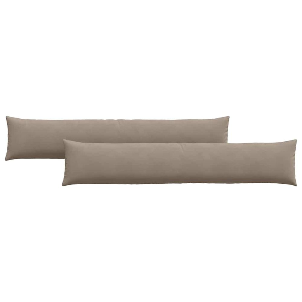Coussins de canapé 2 pc tissu taupe 200 x 40 cm