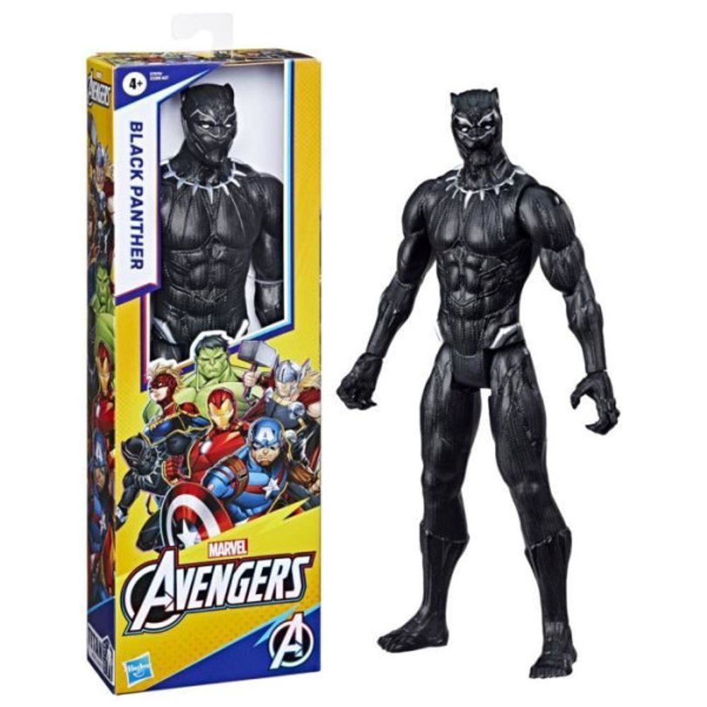 Figurine black panther 30 cm, jouet avengers titan hero series pour enfants a partir de 4 ans, marvel