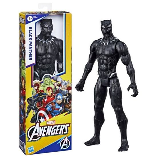 Figurine black panther 30 cm, jouet avengers titan hero series pour enfants a partir de 4 ans, marvel