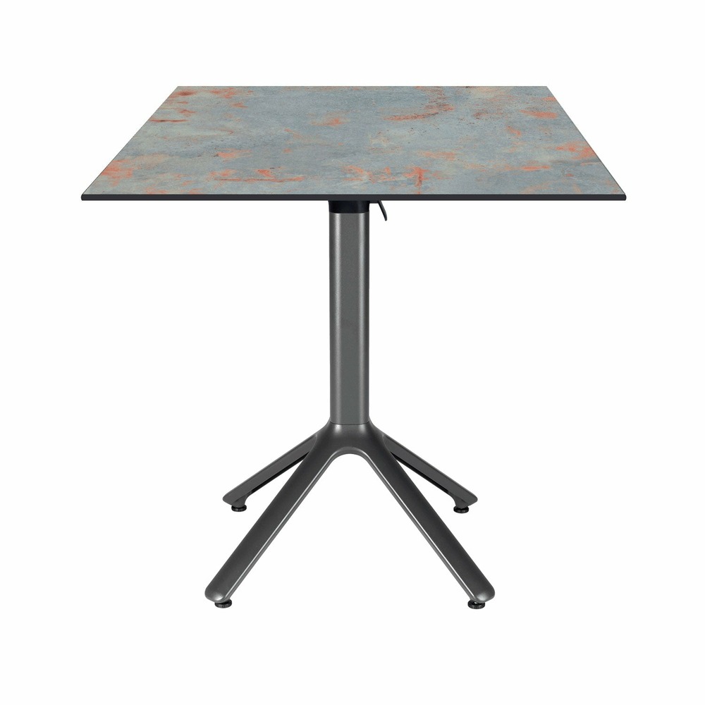 Restootab - table pliable nemo pour intérieur/extérieur gris rouille 70x70