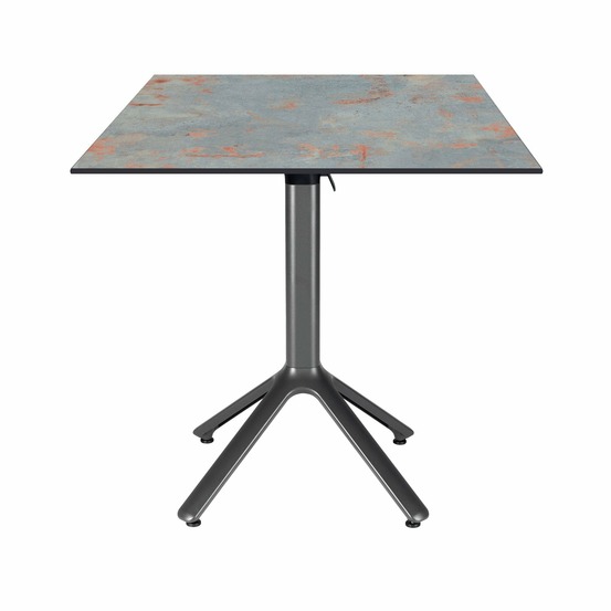 Restootab - table pliable nemo pour intérieur/extérieur gris rouille 70x70