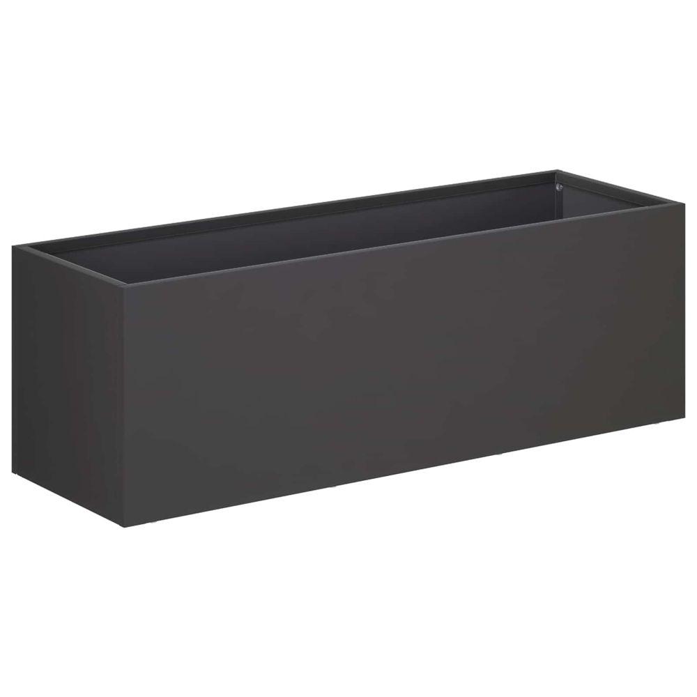Cache-pot de jardin noir 60 x 20 x 20 cm acier laminé à froid