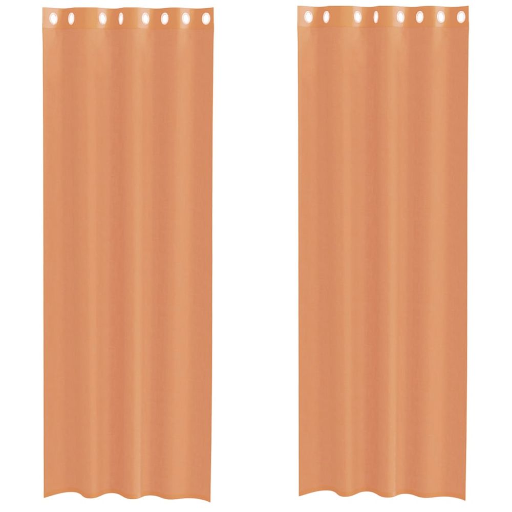 Rideaux en voile avec œillets 2 pcs terre cuite