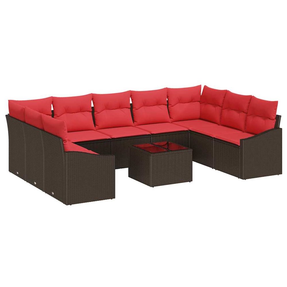 Ensemble de canapés 10 pc marron polyrotin