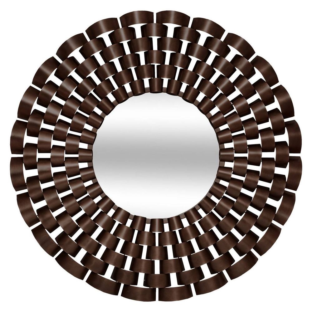 Miroir rond youri d.90cm marron