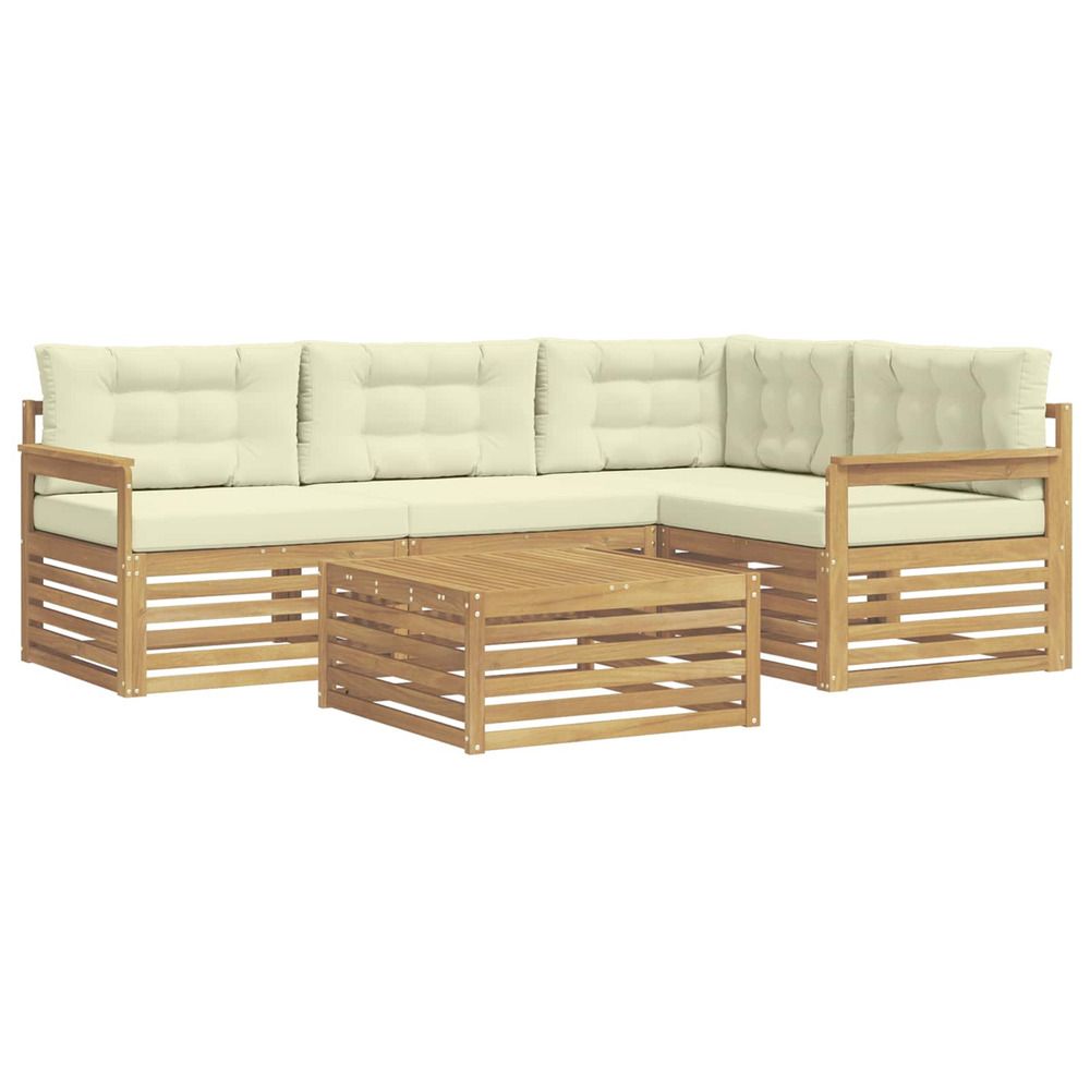 Ensemble de canapés d'extérieur 6 pc blanc et crème polyester