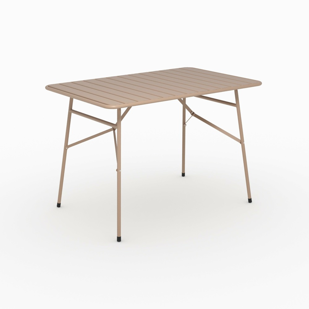 Yumi-table de jardin en métal taupe 4 personnes