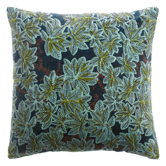 Coussin imprimé ariane petrole 45 x 45 cm