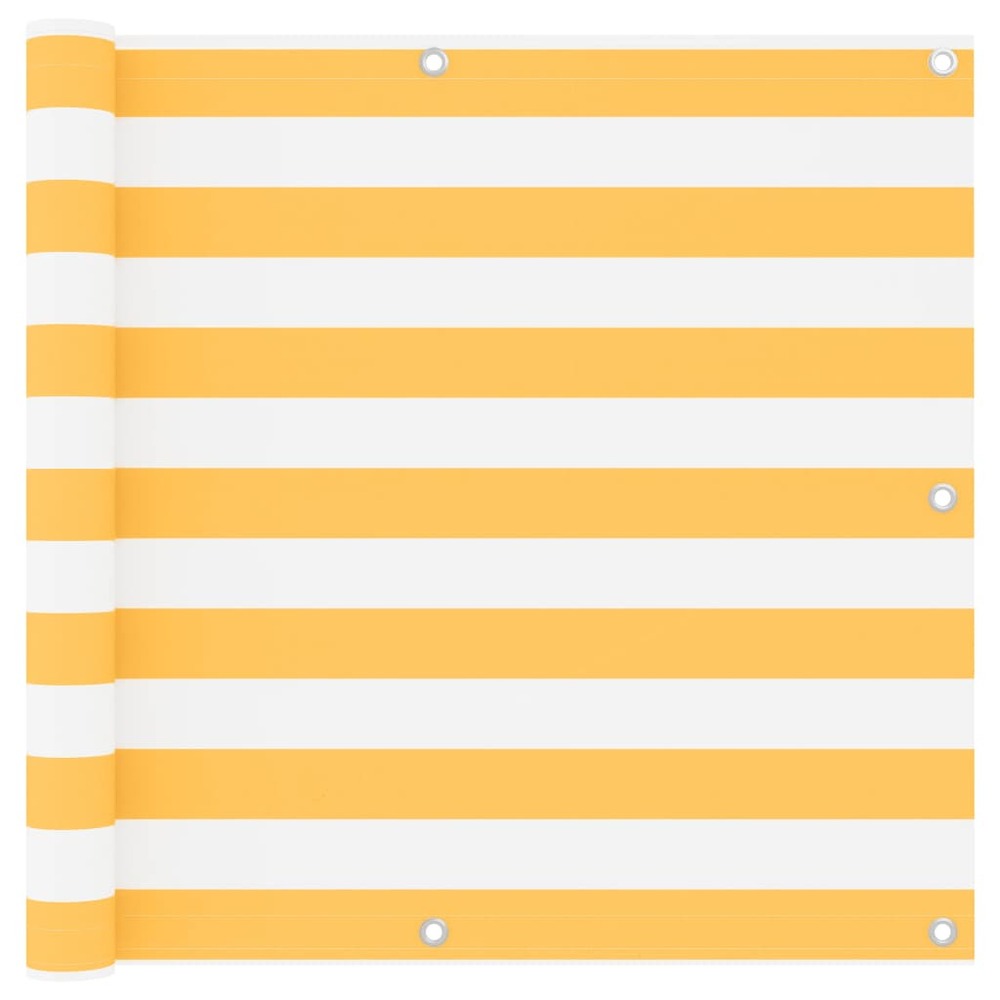 Écran de balcon brise pare vue protection confidentialité 90 x 400 cm tissu oxford blanc et jaune