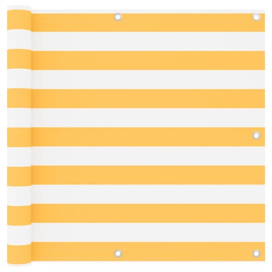 Écran de balcon brise pare vue protection confidentialité 90 x 400 cm tissu oxford blanc et jaune