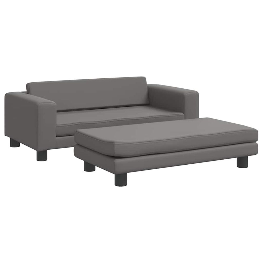 Lit pour chien avec extension gris 100x50x30 cm similicuir