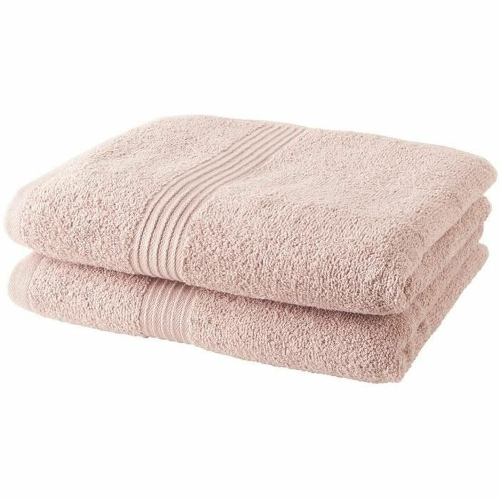 2 serviettes de toilette 50 x 90 cm rose des sables
