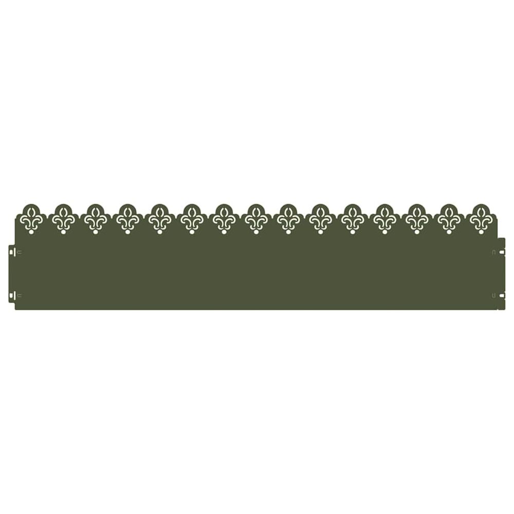 Bordures de pelouse 30 pc 103 x 0,05 x 22 cm acier vert olive