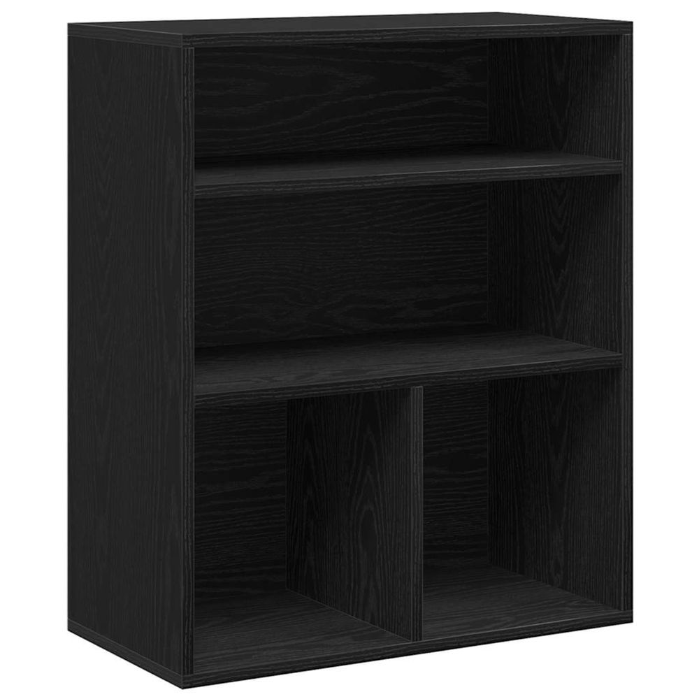 Bibliothèque noir 60x30x71,5 cm bois d'ingénierie