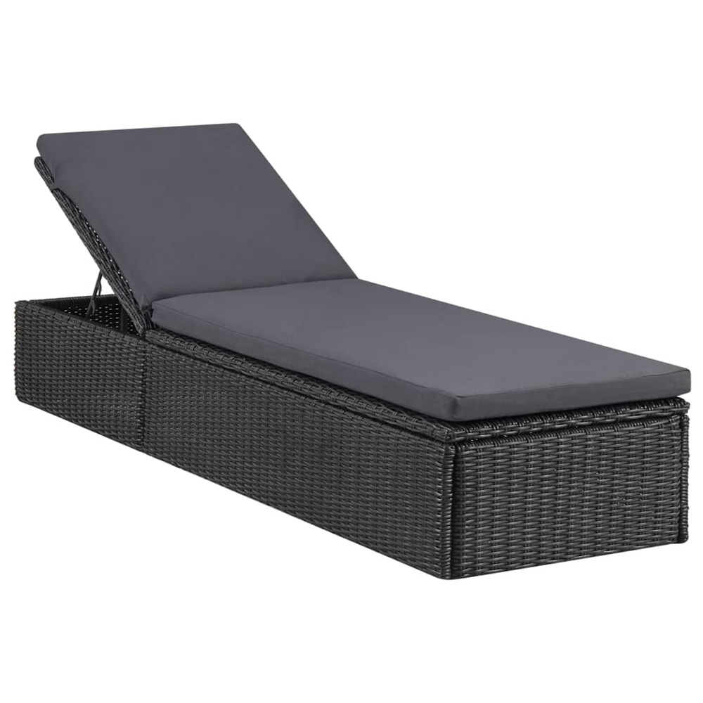 Chaise longue RÃ©sine tressÃ©e Noir et