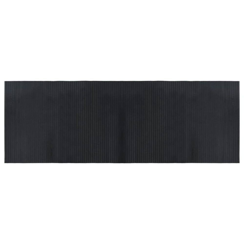Tapis rectangulaire noir 70x200 cm bambou