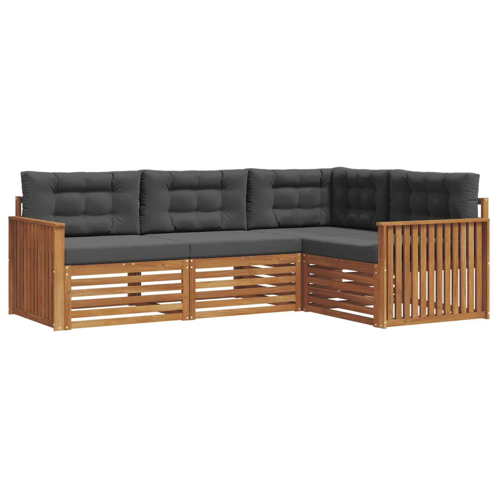 Ensemble de canapés d'extérieur 4 pcs naturel et anthracite