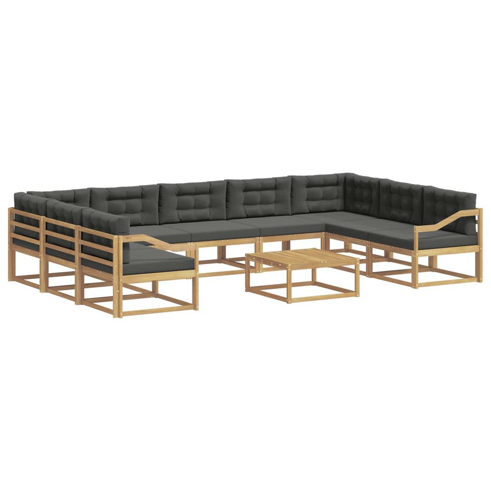 Ensemble de canapés d'extérieur 10 pc blanc et anthracite
