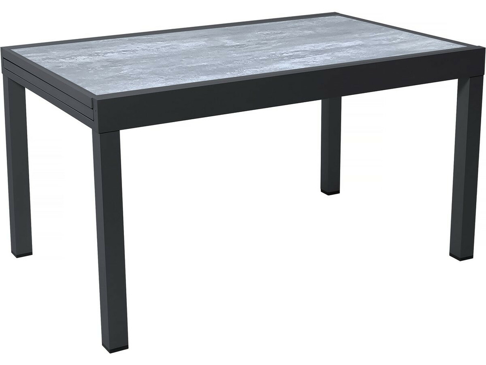 Table de jardin en aluminium extensible lagos - 140/280 x 90 x 76 cm - gris
