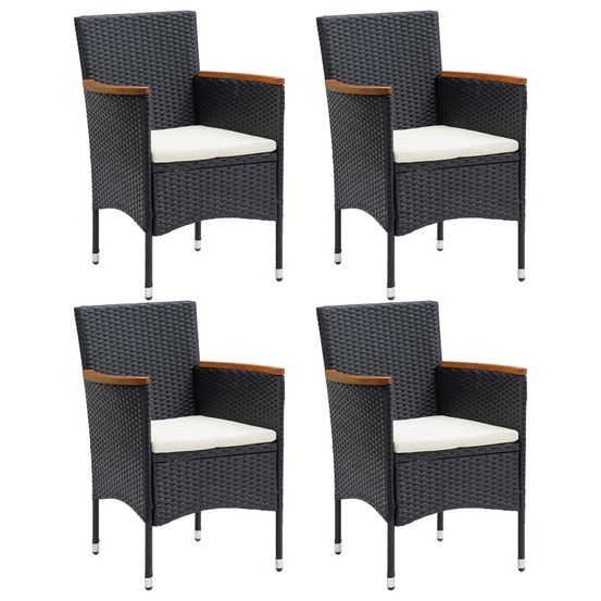 Ensemble à manger de jardin 5 pcs noir