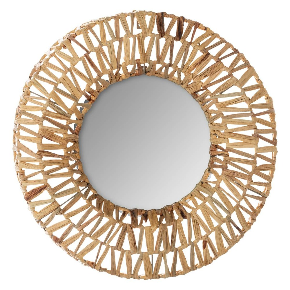 Miroir tressé - métal & fibre naturelle d45 cm