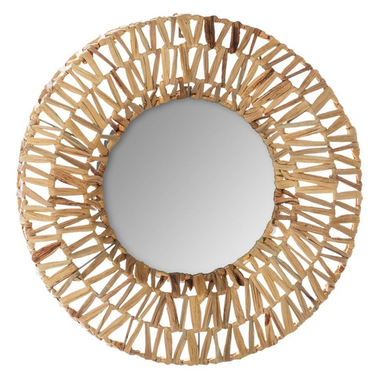 Miroir tressé - métal & fibre naturelle d45 cm