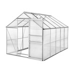 Serre de jardin en aluminium polycarbonate avec porte et fenêtre 183x305x205cm jerkyll
