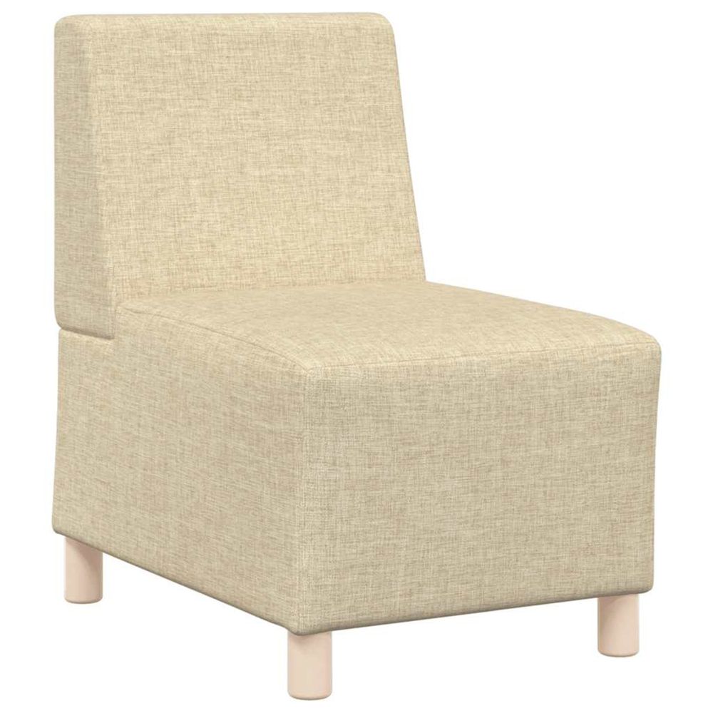 Canapé modulaire sans accoudoirs crème 55 cm tissu