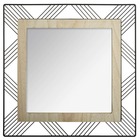 Miroir "joe" - métal et bois - noir - 45x45 cm