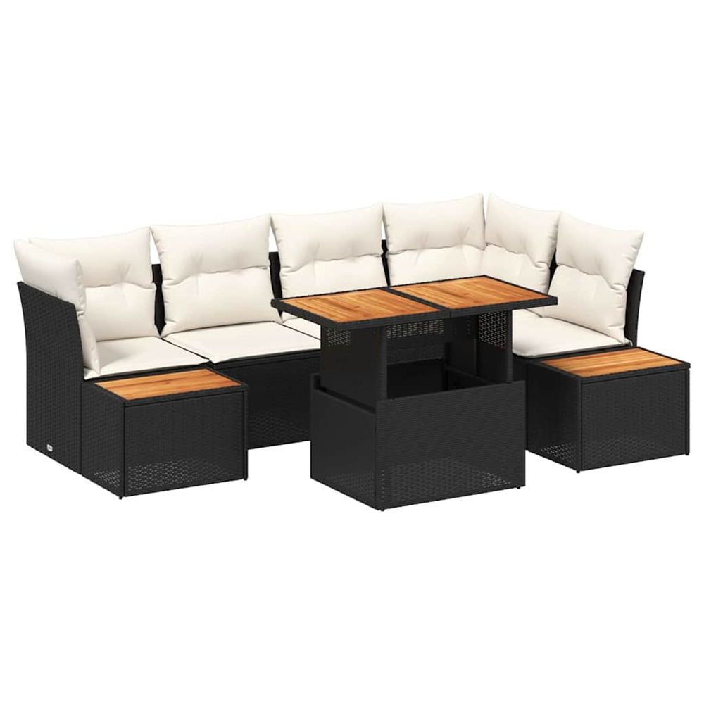 Ensemble de canapé de jardin 10 pc noir poly rotin