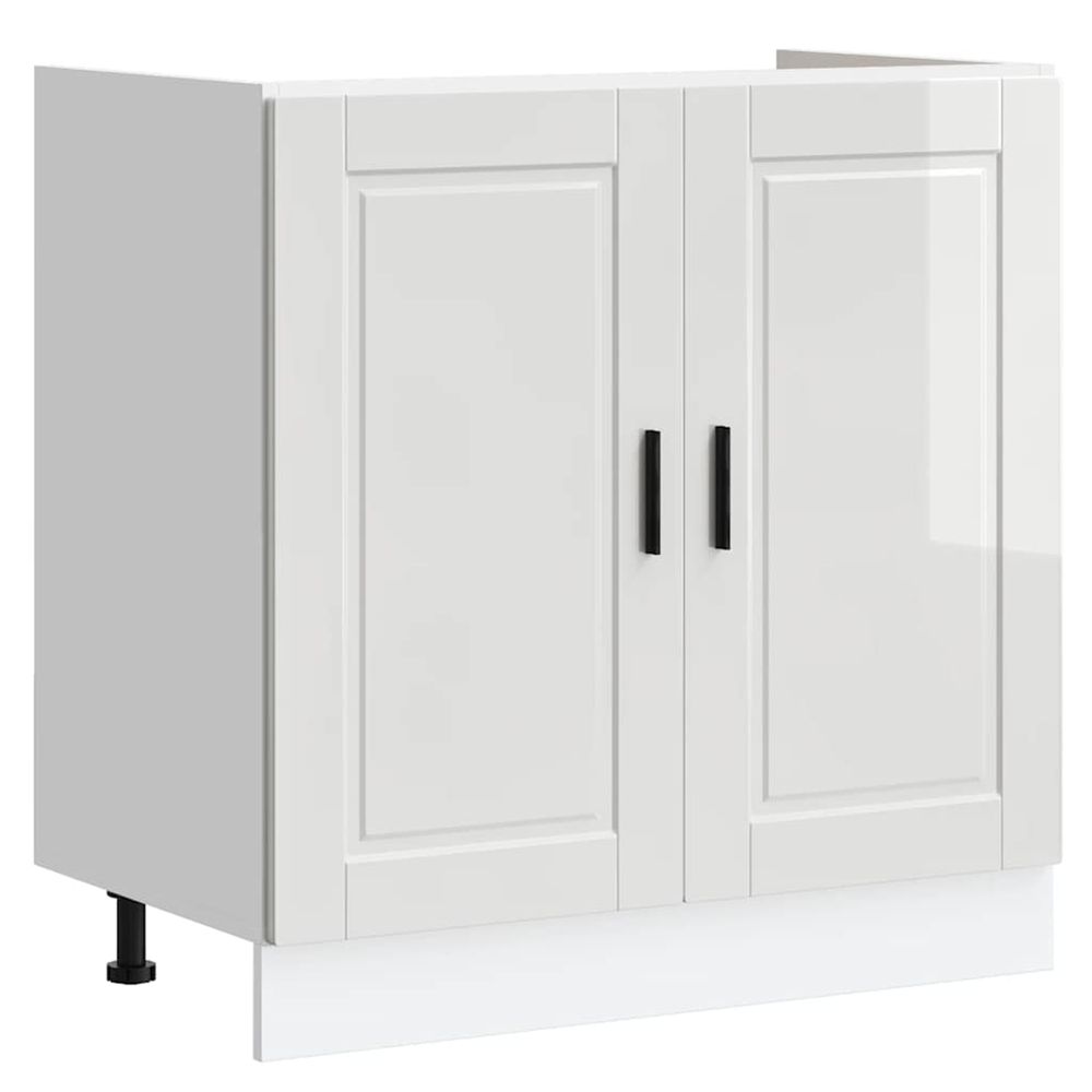 Meuble bas pour évier porto blanc brillant 80x46x81,5 cm