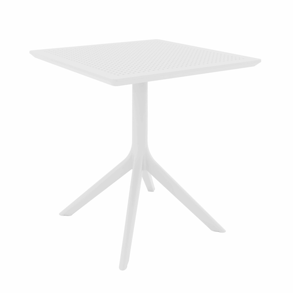Table carrée de terrasse blanche