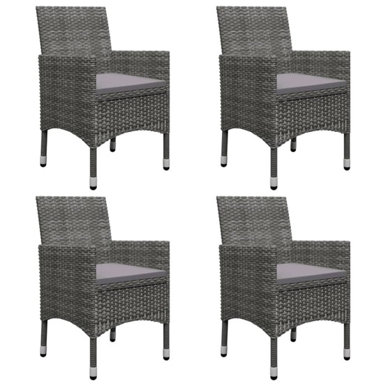 Ensemble à manger de jardin 5 pcs gris