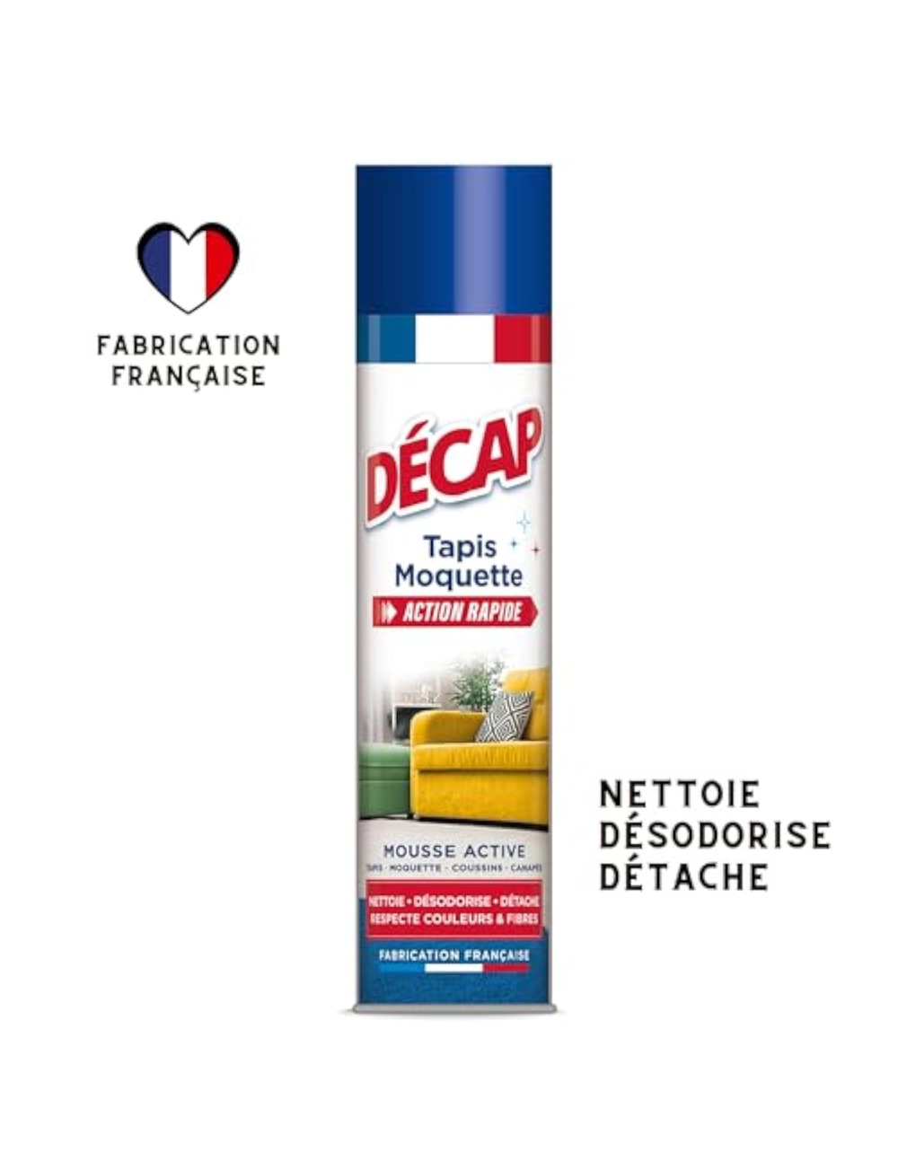 Spray mousse nettoyante tapis moquette 600ml - decap