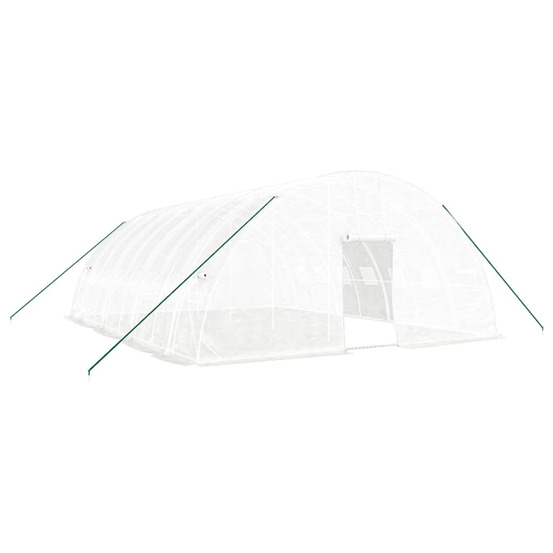 Serre avec cadre en acier blanc 48 m² 8x6x2,85 m