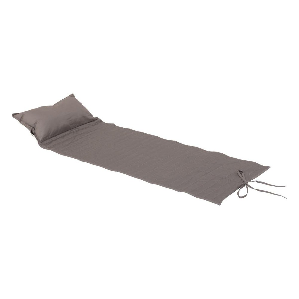 Coussin de transat enroulable adiya taupe 180x60cm en polyester