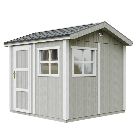 Abri de jardin qualité premium 5,9 m² - h252x250x294 cm - construction de panneaux lp smartside - timbela m913-tundra grey