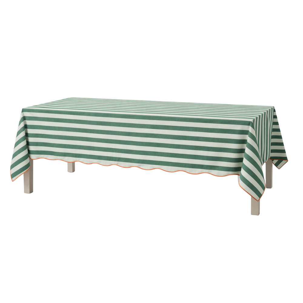 Mica decorations nappe rectangulaire pour table salle à manger rayée - nappe pour intérieur et extérieur 250 x 140 cm - nappe 100%