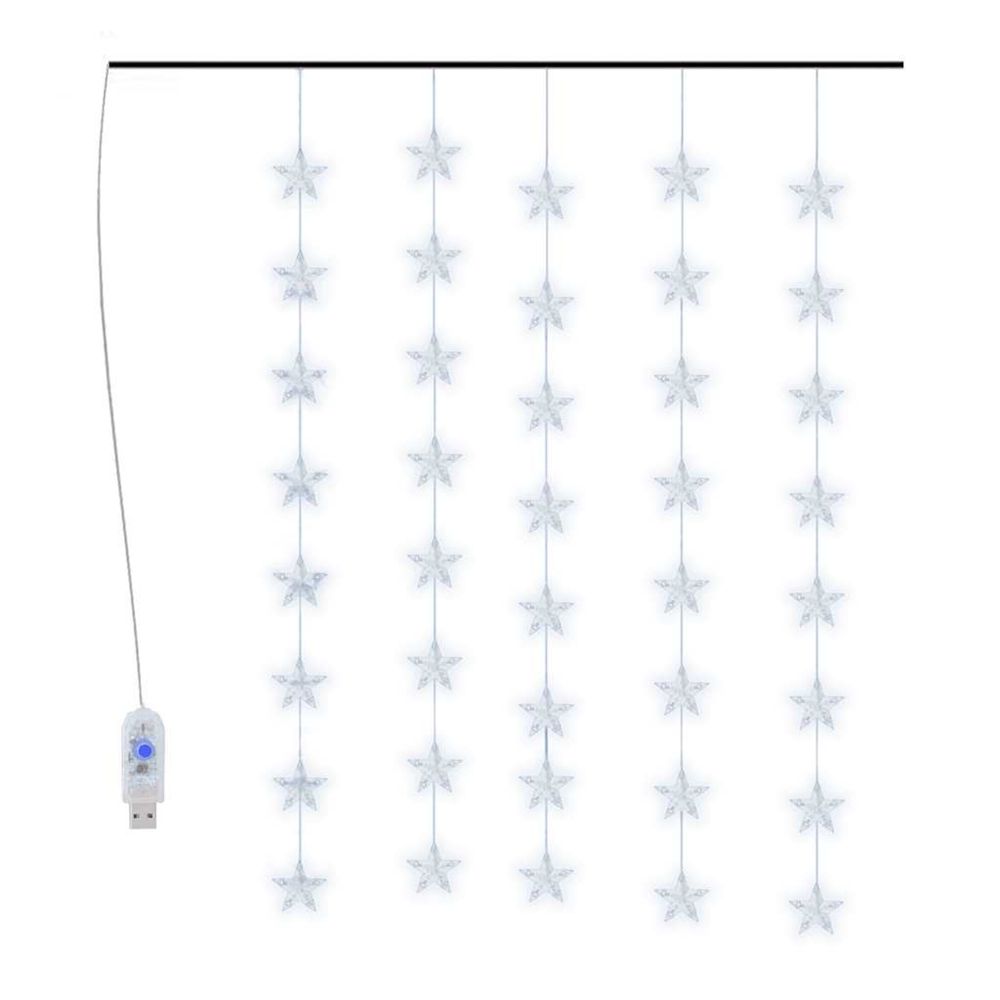 Guirlande lumineuse à étoiles led 200 led blanc 8 fonctions