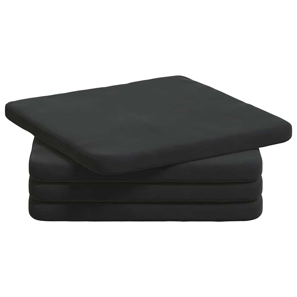 Coussins de siège 4 pcs noir 40 x 40 x 3 cm velours