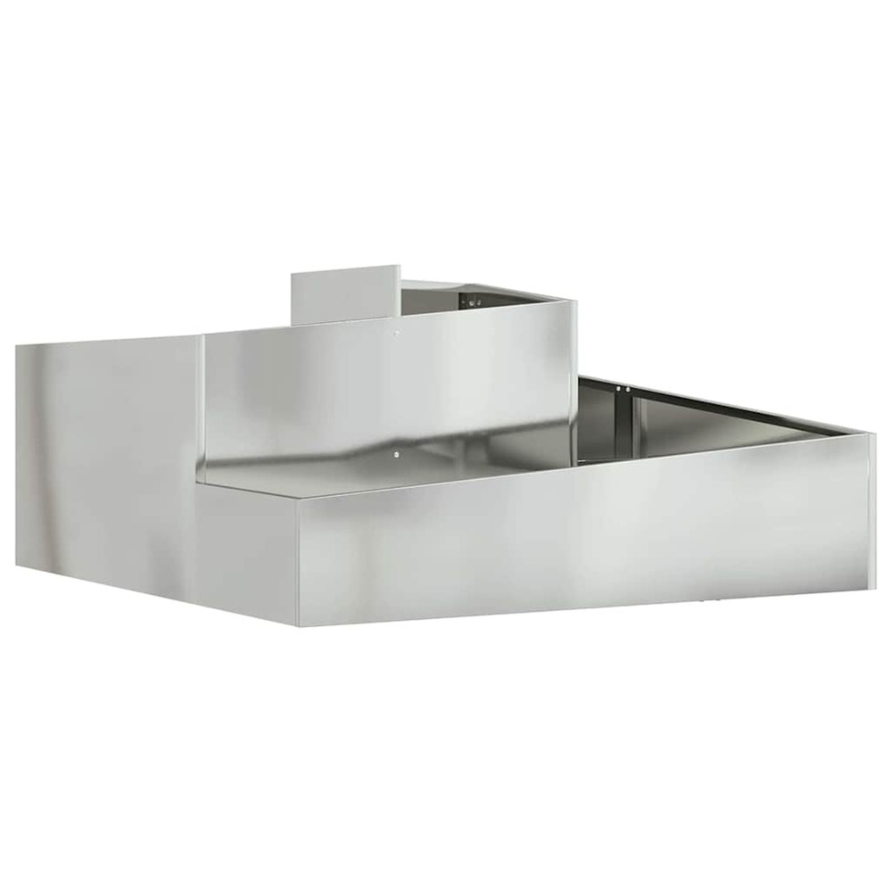 Cache-pot de jardin argent 100 x 100 x 50 cm acier galvanisé