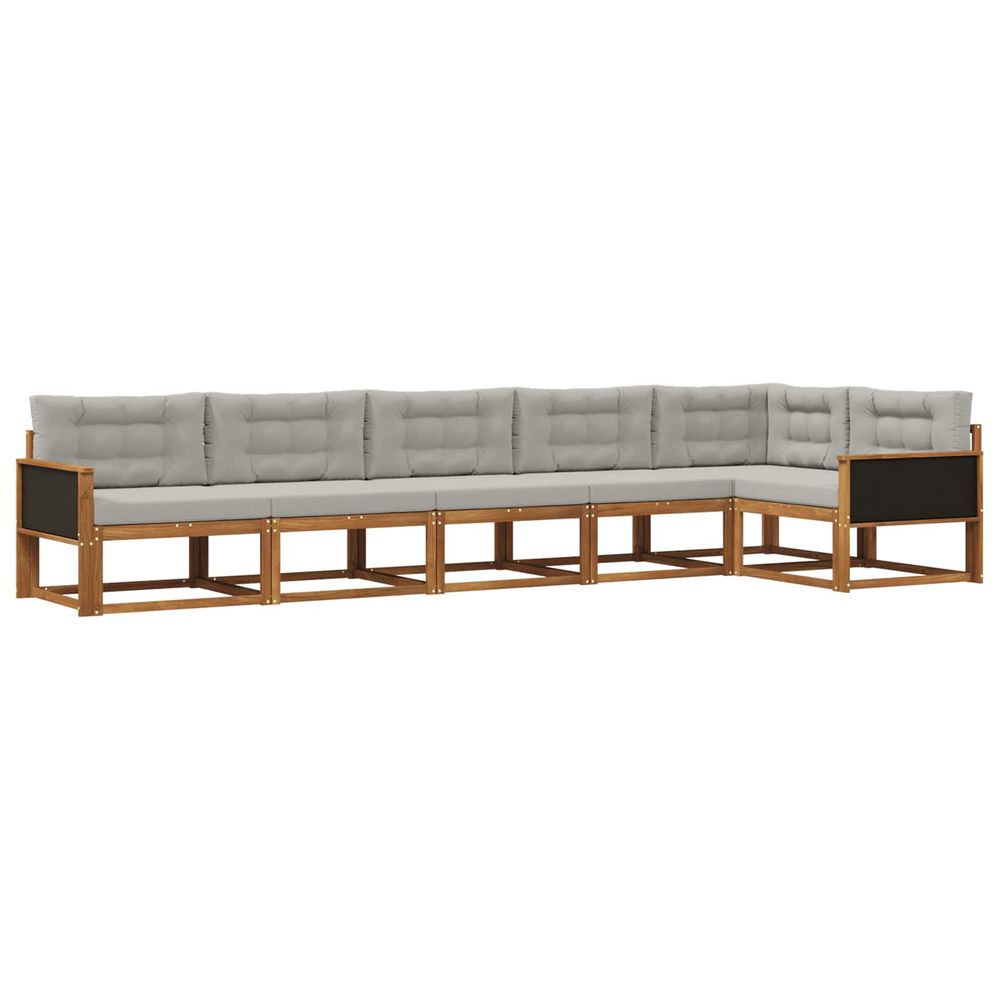 Ensemble de canapés d'extérieur 6 pc naturel et gris clair